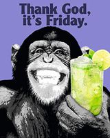 The Chimp TGIF (Thank God It's Friday) Photo Print Poster (15.75 x 19.75)