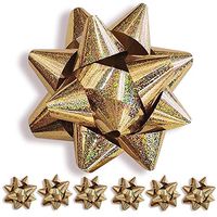 NDN LINE Gift Ribbon Bows for Presents | 6 Pack | Gold