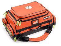 Scherber First Responder O2 Bag | Ultimate Professional EMT/EMS Trauma Oxygen Kit | Durable Reflective 600D Water Repellant Bag w/10+ Compartments, Zippered Pockets, Dividers & Padded Strap - Orange