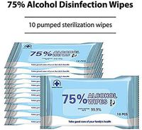 Alcohol Wipes, 75% Alcohol Wet Wipes Cleaning Wet Wipes (1 Pack/10 Wipes,7.08"X5.5") Daily Supplies (10 Pack)