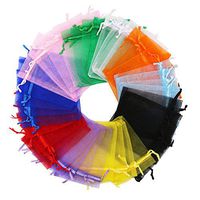 SumDirect 100Pcs 4.0x4.7 inches Organza Wedding Favor Bags Mix Color with Drawstring, Used as Candy Pouches Jewelry Pouch Party Favor Gift Bags