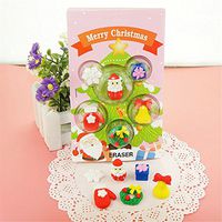 4 Box/set Kawaii cute Christmas snowflake Santa Claus glove Shape stationery erasers for kids School student kids gift for items school students supplies