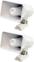 2) Pyle PHSP4 6" 50 Watt Indoor/Outdoor Waterproof Home PA Horn Speaker - White