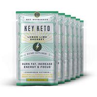 Exogenous Ketone Supplement, Key Keto: Patented BHB Salts (Beta-Hydroxybutyrate) - Formulated for Ketosis, to Burn Fat, Increase Energy and Focus, Supports a Keto Diet. 6 Keto Packets -Lemon Lime