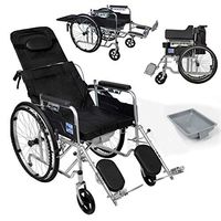 Foldable Wheelchair,Self Propelled Wheelchairs for Elderly People Ergonomic Seat and Back Width 46 cm Large Backrest Height 40cm Maximum Weight 110 kg