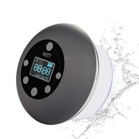 Newest LCD Display 5.0 Bluetooth Waterproof Shower Speaker with lights FM Radio, TF Card Playing, Built-in Mic, Hands Free Speakerphone, Detachable Suction Cup, Portable Outdoor Speaker with Stereo an