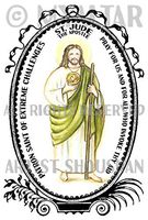 Apostle St Jude Patron Saint of Extreme Challenges 4"x6" Set of 6 Linen Postcards