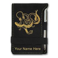 Mini Notepad, Kraken, Personalized Engraving Included (Black)