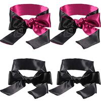 4 Pack Satin Eye Mask Blindfold 150 cm (Black Red and Black)