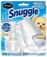 Renuzit Snuggle Scented Oil Refill Air Freshener & Plugin Warmer, Linen Escape Starter Kit