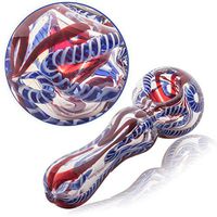 4.5 inch Newest Portable Handmade Heat Resistant Art Glass (Red&Blue)