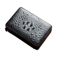 Smoking Set/Cigar Box - Can Accommodate 6 Cigars with Hygrometer Cedar Wood Lining Leather Surface Travel Portable Cigarette Box Thickening Sealed Leather Box Men's Gift Box Mute