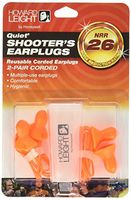 Howard Leight by Honeywell Quiet Corded Reusable Shooting Earplugs, 2-Pairs (R-01522)