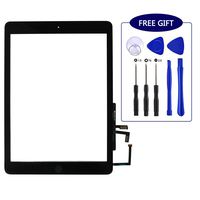 New Touch Screen Glass Digitizer Assembly Replacement Compatible for iPad 5 Air 1st Generation Modle A1474 A1475 A1476 with Home Button,Camera Holder,Preinstalled Adhesive,Tool Kit.(Black)