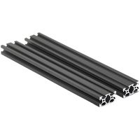 Iverntech 2pcs 300mm 2040V European Standard Anodized Black Aluminum Profile Extrusion Linear Rail for 3D Printer and CNC DIY Laser Engraving Machine