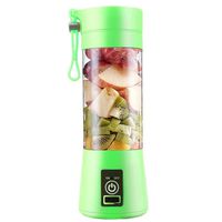 Portable Home USB Rechargeable 4-Blade Electric Fruit Extractor Juice Blender Juicer Cup - Green