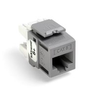 Leviton 61110-BG6 Extreme Quick Port Connector, Grey, 25-Pack