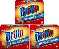 Brillo Supreme Strip & Shine Soap Free Steel Wool Balls 6 balls (Pack of 3)