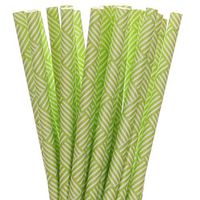 Lime Green Basket Weave Paper Straws (100)