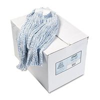 Four-Ply Floor Finish Looped-End Mop Heads, Large Size, White, 12/carton