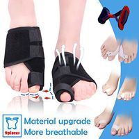 Bunion Corrector and Toe Separators Suit,Treat Pain in Hallux Valgus,Orthopedic Bunion Splint,Adjustable Orthopedic Big Toe Straighteners Foot,Big Toe Exercise Strap,Overlapping Toe, Toe Spacers,9Pcs