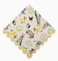 Meri Meri Peter Rabbit Easter Napkins with Scalloped Edges - 2 Packs of 20 - 13" x 13" (40 Napkins Total)