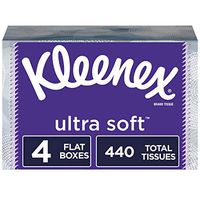 Kleenex Trusted Care Facial Tissue, Flat Boxes, 110 Count, Pack of 4