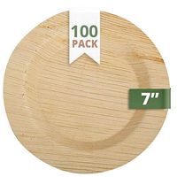 CaterEco Deluxe Round Palm Leaf Plates Set (100 Pack) | Salad Plate | Ecofriendly Disposable Dinnerware | Heavy Duty Biodegradable Party Utensils for Wedding, Camping & More