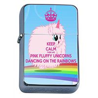 Unicorns Mythical Creature Flip Top Oil Lighter S8 Smoking Cigarette Smoker Includes Silver Case