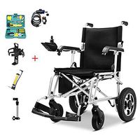 GUTYRE Foldable Electric Wheelchair, Automatic Lightweight Mobility Aid,Electric Power or Manual Manipulation Wheelchair for Elderly