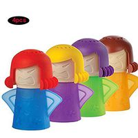Microwave Cleaner Microwave Oven Steam Cleaners Easily Cleans the Crud in Minutes Disinfects With Vinegar and Water for Home or Office Kitchens-Random Color (4 Pieces)