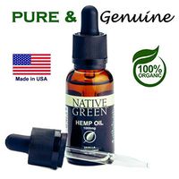Native Green (Vanilla 1000mg) Hemp Oil for Pain Relief, Anxiety, Better Sleep, Insomnia, Skin Health, Depression & Stress Relief, Organically Grown and Made in The USA