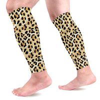 Calf Compression Sleeves 2 Pieces Leopard Fur Calf Guard Great for Running, Cycling, Maternity, Travel, Nurses