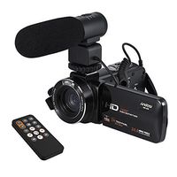 Andoer 1080P Camcorder WiFi Digital Video Camera Camcorder Full HD 24MP with External Microphone 3.0" Rotatable LCD Touchscreen Support LED Lamp 16X Digital Zoom Remote Control