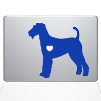 The Decal Guru I Love My Airedale Terrier Decal Vinyl Sticker, 13" MacBook Pro (2015 & Older Models), Dark Blue (1471-MAC-13P-DB)