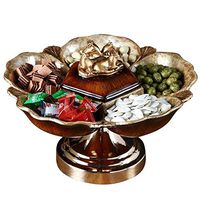 Bowl Fruit Plate, European Creative Fruit Plate with Lid Living Room Coffee Table Dried Fruit Plate Decoration American Retro Home Partition Plate Nut Plate Hotel tableware home noodles boiled fish so