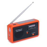 Portable Emergency Solar Weather Radio Hand Crank Self Powered AM/FM/NOAA Radios, with LED Flashlight, SOS Alarm, Reading Lamp and 1000mAh Power Bank for Emergency Indoor Outdoor (Black & Orange)