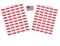 Made in USA! 100 Country Flag 1.5" x 1" Self Adhesive World Flag Scrapbook Stickers, Two Sheets of 50, 100 International Sticker Decal Flags Total (Monaco)