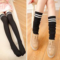 Meolin Women's Extra Long Cotton Over Knee High Socks Girls Stockings Knee High Long Socks,black,60cm