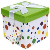 Gift Box 5"X5"X5" - Capri Collection - Easy to Assemble & Reusable - No Glue Required - Ribbon, Tissue Paper, and Gift Tag Included - EZ Gift Box by Endless Art US