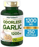 Odorless Garlic Softgels | 1200 mg | 250 Count | Ultra Potent and Pure Garlic Extract | Non-GMO & Gluten Free Pills | by Horbaach