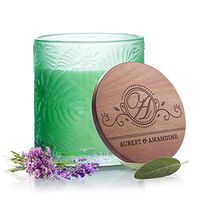 Aubert & Amandine Pastel Collection Luxury Scented Soy Candle for Stress Relief & Relaxation High Intensity Aromatherapy (Refresh - Green - Lavender Sage Peppermint)