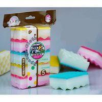 Tinksky Scrub Sponge Pack of 5pcs Multi-Use Scrunge Scrub Sponge Small Wave Sponge for Dish Washing