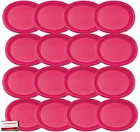 16 Pack Red Hot Magenta Oval Paper Plates Platters Premium Strength (Plus Party Planning Checklist by Mikes Super Store)