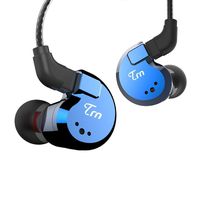 OKCSC TRN V80 in Ear Monitor,2BA+2DD Quad Driver Hybrid 2 Pin Removable HiFi Earphone,Stereo Deep Bass Earbuds,Metal & Noise Canceling Headset(Blue,No mic)