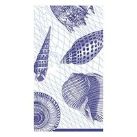 Caspari Netting and Shells Paper Guest Towel Napkins in Blue, Two Packs of 15