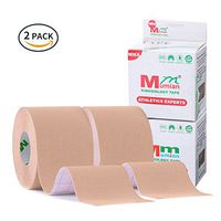 Therapeutic Kinesiology Tape Mumian Athletic Sports Tape for Knee Shoulder Wrist Elbow Ankle Neck-Cotton Uncut 2 in x 9.8/16.4 Ft Roll-2 Packs-Waterproof-Breathable-Superior Adhesive Brown 5m