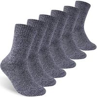Facool Mens Circulatory Socks, Women's Men's Thick Warm Diabetic Ankle Socks with Non-Binding Top, Seamless Toe and Cushion 6 Pairs M