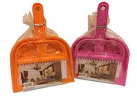 Set of 2 Dustpans with Brush (Pink and Orange)