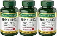 Nature's Bounty Fish Oil 1200 mg + Vitamin D3 1000 IU, 90 Softgels (Packaging May Vary)(Pack of 3)